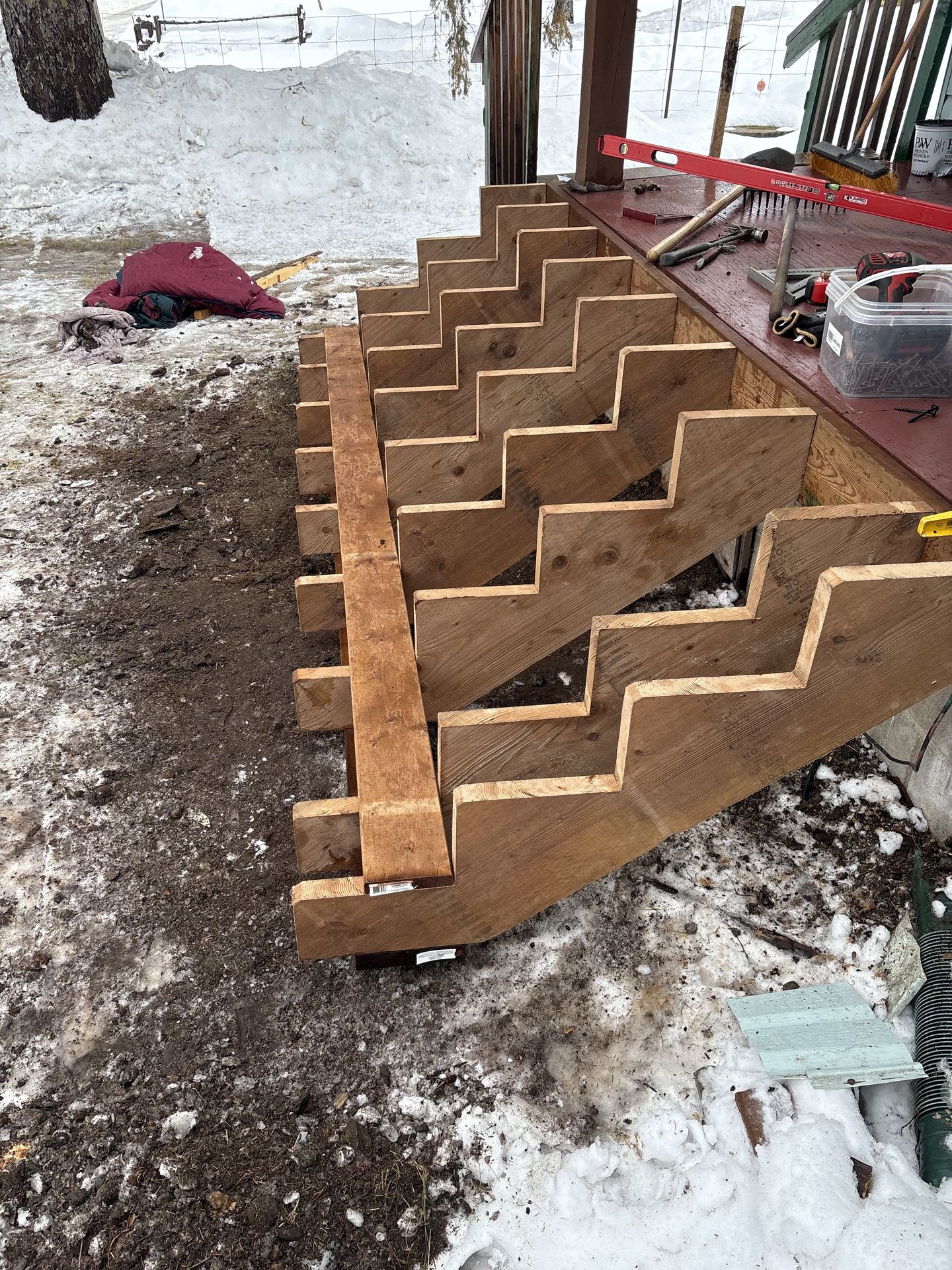 Exterior Stair Build — During