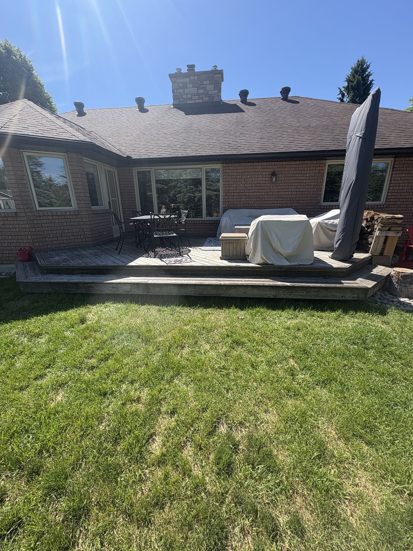 Deck with Wrap-Around Steps — Before