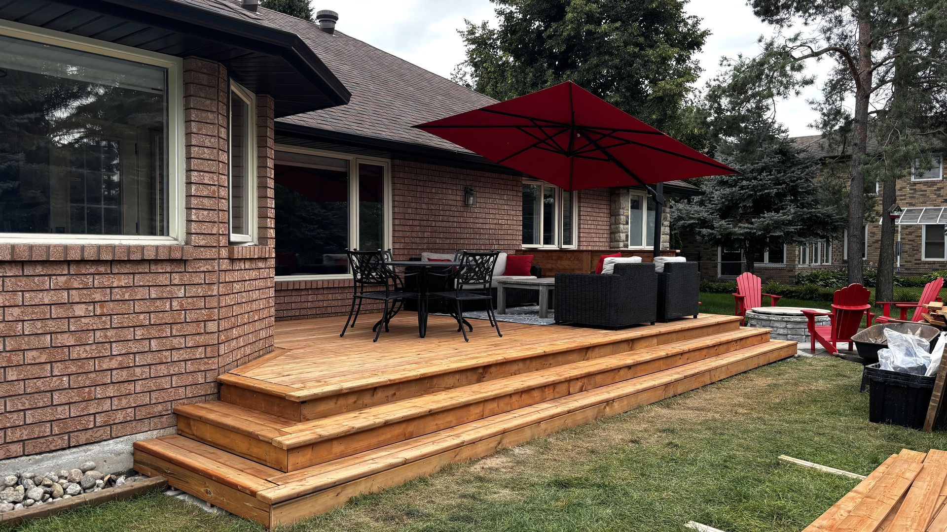 Deck with Wrap-Around Steps — After