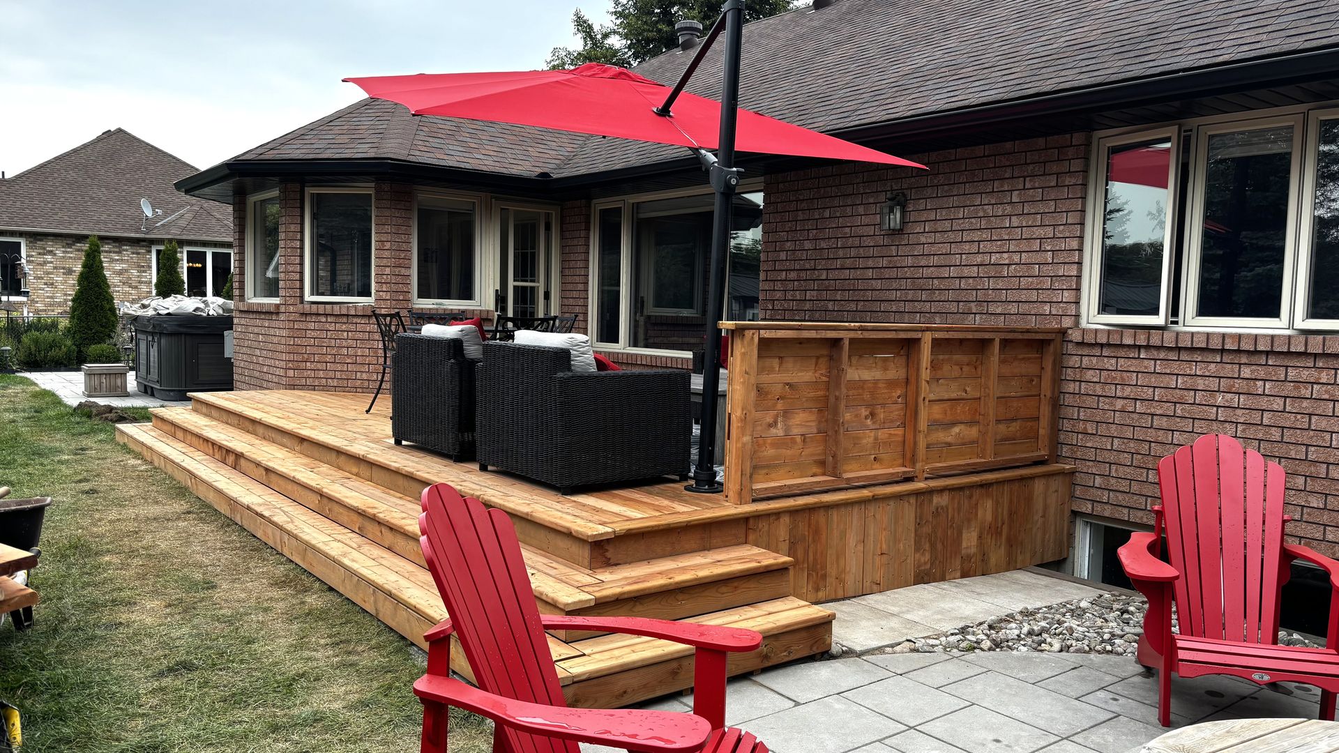 Deck with Wrap-Around Steps — After
