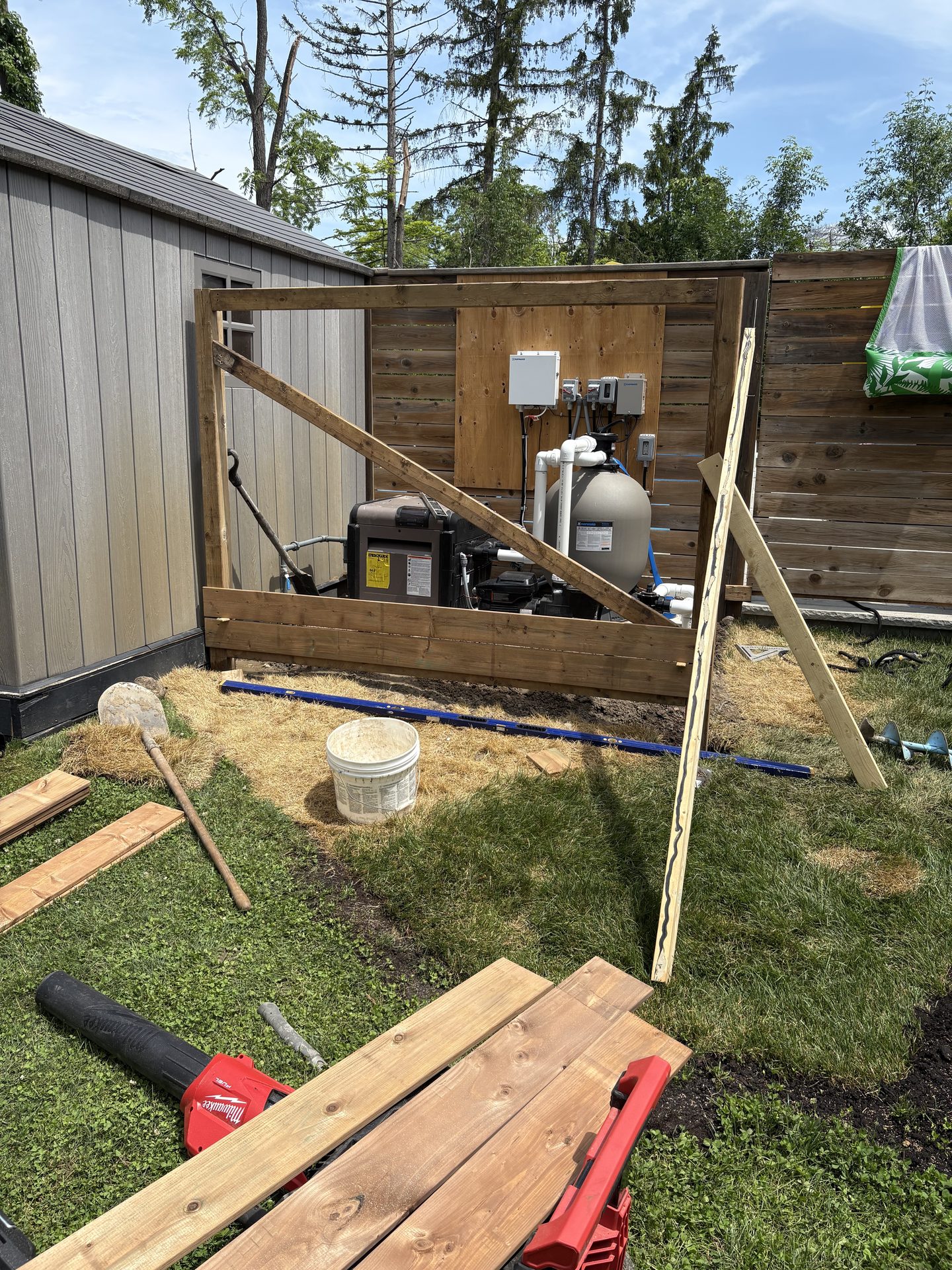 Pool Equipment Fence — During