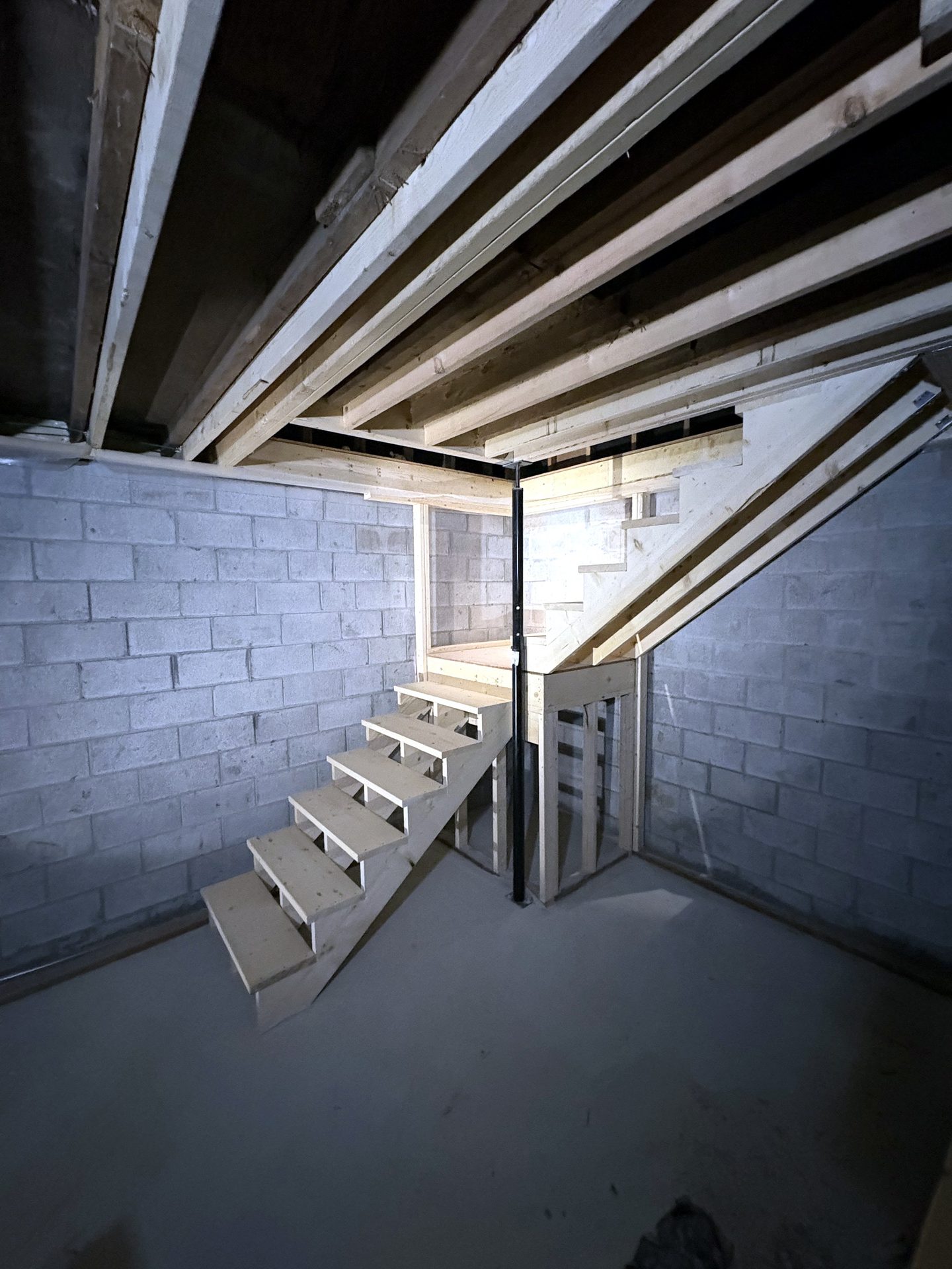 Basement Stair Framing — finished